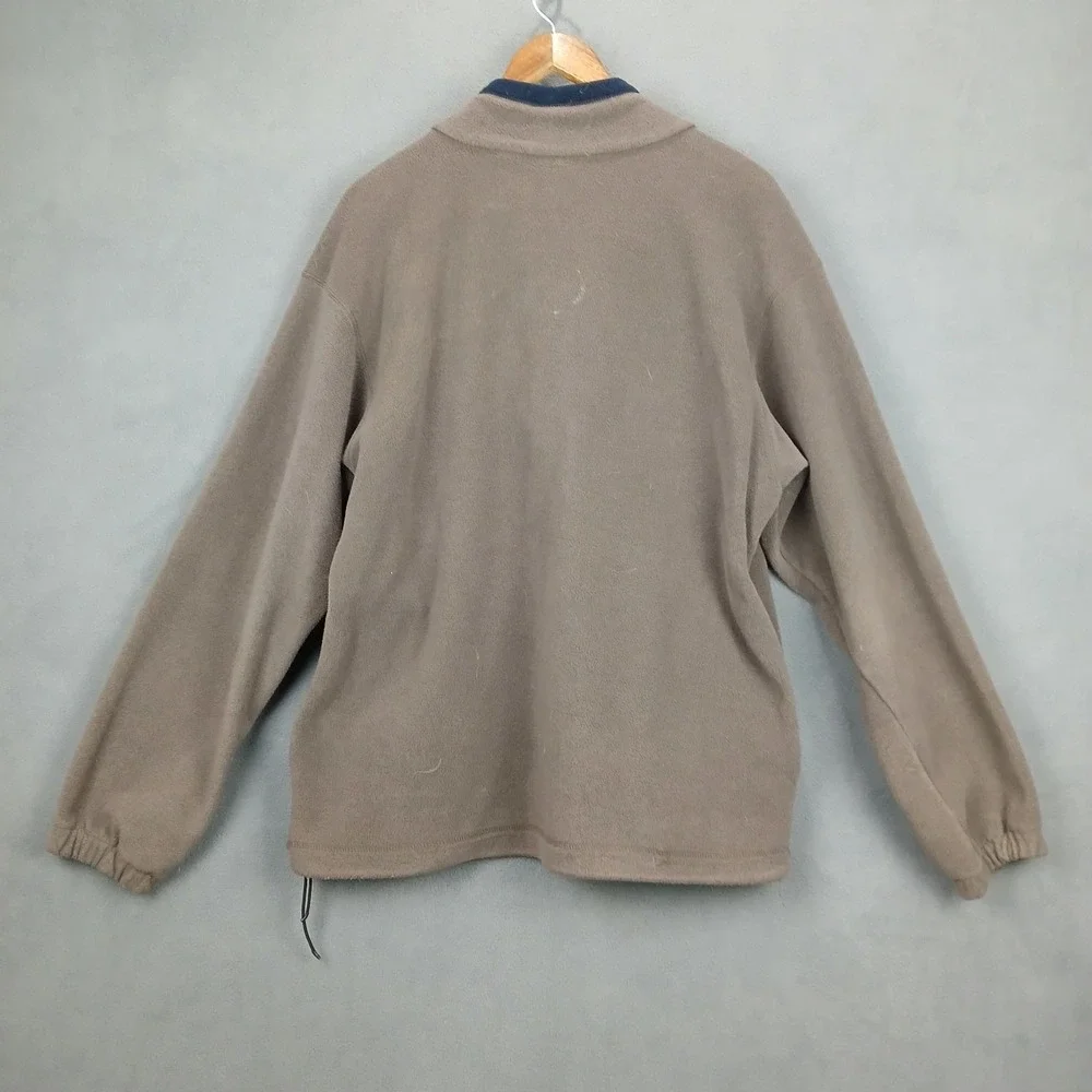 Joe's Outdoor Fleece Sweatshirt Mens Large‎ Brown Cozy Mock Neck Quarter Zip